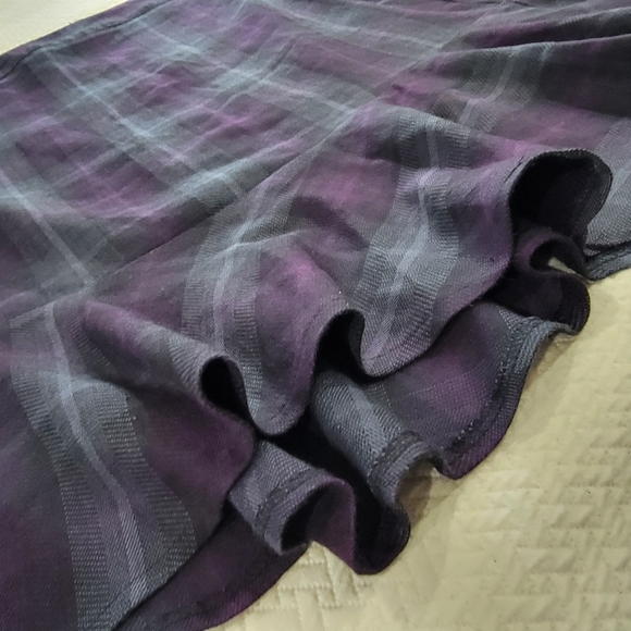 Ashley Stewart Purple Plaid skirt Ruffles peplum at Bottom Hem Size 18W - Picture 16 of 16